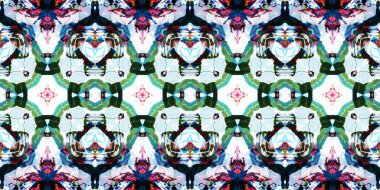 Akrilik ile boyanmış kusursuz etnik desen.