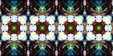 Akrilik ile boyanmış kusursuz etnik desen.