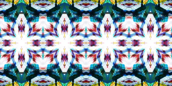 Akrilik ile boyanmış kusursuz etnik desen.