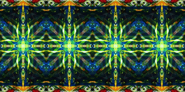 Akrilik ile boyanmış kusursuz etnik desen.