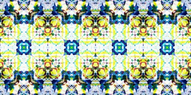 Akrilik ile boyanmış kusursuz etnik desen.