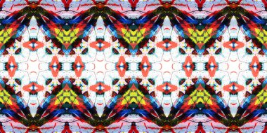 Akrilik ile boyanmış kusursuz etnik desen.