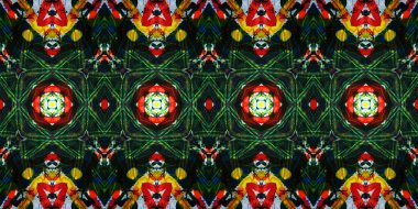 Akrilik ile boyanmış kusursuz etnik desen.