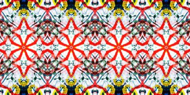 Akrilik ile boyanmış kusursuz etnik desen.