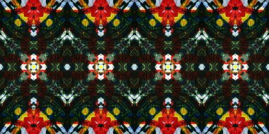 Akrilik ile boyanmış kusursuz etnik desen.