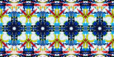 Akrilik ile boyanmış kusursuz etnik desen.