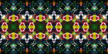 Akrilik ile boyanmış kusursuz etnik desen.