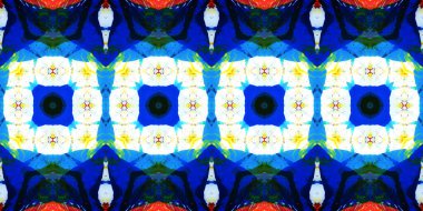 Akrilik ile boyanmış kusursuz etnik desen.