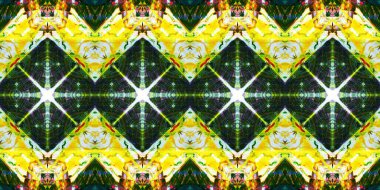 Akrilik ile boyanmış kusursuz etnik desen.