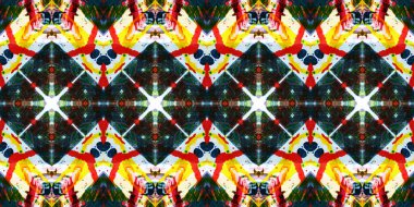 Akrilik ile boyanmış kusursuz etnik desen.