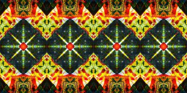 Akrilik ile boyanmış kusursuz etnik desen.