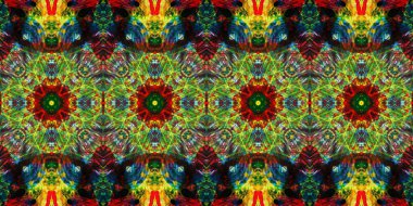 Akrilik ile boyanmış kusursuz etnik desen.