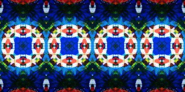 Akrilik ile boyanmış kusursuz etnik desen.