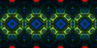 Akrilik ile boyanmış kusursuz etnik desen.