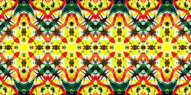 Akrilik ile boyanmış kusursuz etnik desen.