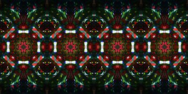 Akrilik ile boyanmış kusursuz etnik desen.
