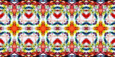 Akrilik ile boyanmış kusursuz etnik desen.