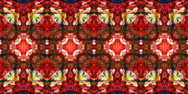 Akrilik ile boyanmış kusursuz etnik desen.