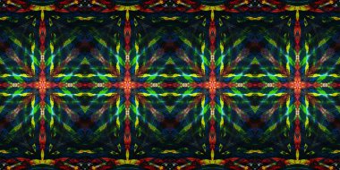 Akrilik ile boyanmış kusursuz etnik desen.