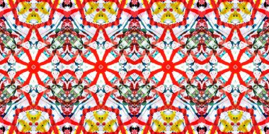 Akrilik ile boyanmış kusursuz etnik desen.