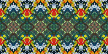 Akrilik ile boyanmış kusursuz etnik desen.