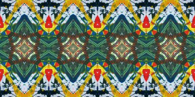 Akrilik ile boyanmış kusursuz etnik desen.