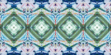Akrilik ile boyanmış kusursuz etnik desen.