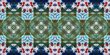 Akrilik ile boyanmış kusursuz etnik desen.