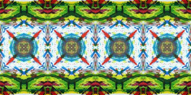 Akrilik ile boyanmış kusursuz etnik desen.