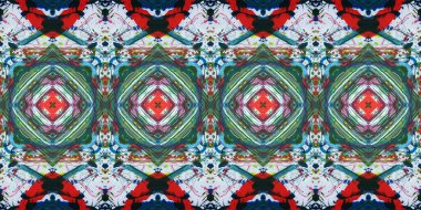 Akrilik ile boyanmış kusursuz etnik desen.