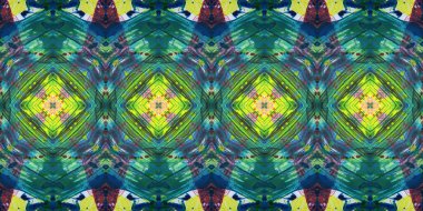 Akrilik ile boyanmış kusursuz etnik desen.