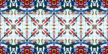 Akrilik ile boyanmış kusursuz etnik desen.