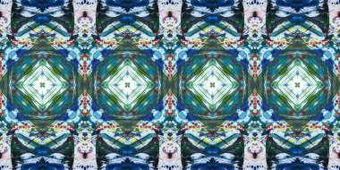 Akrilik ile boyanmış kusursuz etnik desen.
