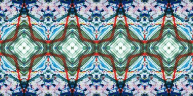 Akrilik ile boyanmış kusursuz etnik desen.