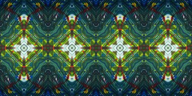 Akrilik ile boyanmış kusursuz etnik desen.