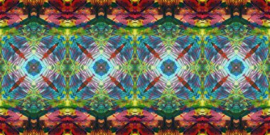 Akrilik ile boyanmış kusursuz etnik desen.