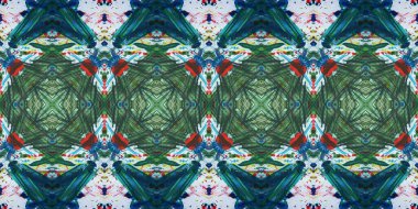 Akrilik ile boyanmış kusursuz etnik desen.