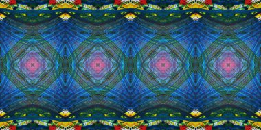 Akrilik ile boyanmış kusursuz etnik desen.