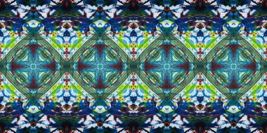 Akrilik ile boyanmış kusursuz etnik desen.