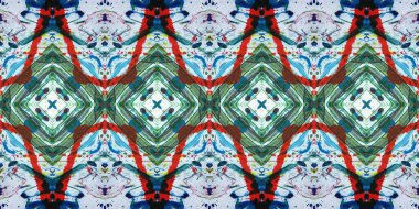 Akrilik ile boyanmış kusursuz etnik desen.
