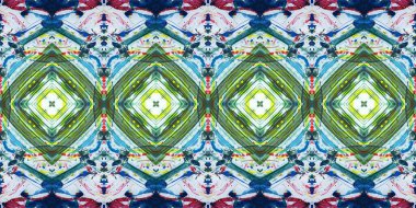 Akrilik ile boyanmış kusursuz etnik desen.