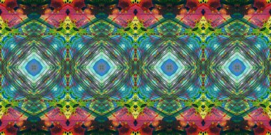 Akrilik ile boyanmış kusursuz etnik desen.