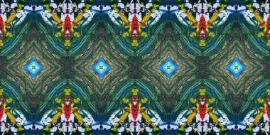 Akrilik ile boyanmış kusursuz etnik desen.