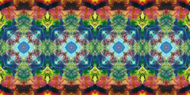 Akrilik ile boyanmış kusursuz etnik desen.