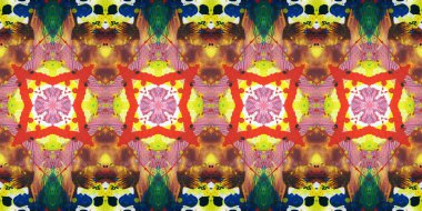 Akrilik ile boyanmış kusursuz etnik desen.