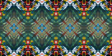 Akrilik ile boyanmış kusursuz etnik desen.