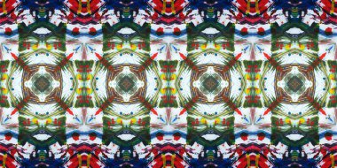 Akrilik ile boyanmış kusursuz etnik desen.