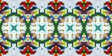 Akrilik ile boyanmış kusursuz etnik desen.