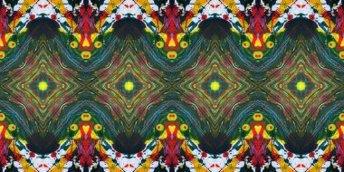 Akrilik ile boyanmış kusursuz etnik desen.
