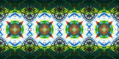 Akrilik ile boyanmış kusursuz etnik desen.